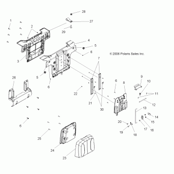 SEAT, PASSENGER, BACK - A07TH50EA (49ATVSEATBACKX2500EFI)