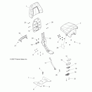 BODY, PASSENGER SEAT BOTTOM and SEAT BACK - A08DN50EA (49ATVSEATBOTTOM08SPTRG500)