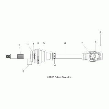 DRIVE TRAIN, FRONT DRIVE SHAFT - A08BG50AA (49ATVSHAFTDRIVE08SCRAM)