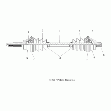 DRIVE TRAIN, FRONT DRIVE SHAFT - A08LH27AW/AX/AZ (49ATVSHAFTDRIVE08SP300)
