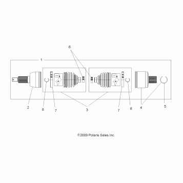 DRIVE TRAIN, DRIVE SHAFT, REAR - A10ZX85AK/AL/AS/AT/AX (49ATVSHAFTDRIVERR1332809)