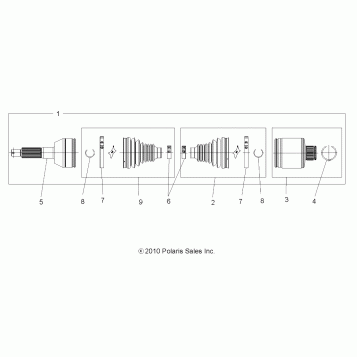 DRIVE TRAIN, REAR DRIVE SHAFT - A16SWE57A1/A7 (49ATVSHAFTDRIVERR1332935)