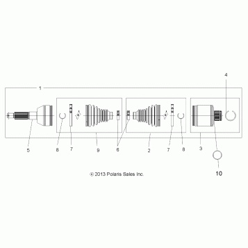 DRIVE TRAIN, REAR DRIVE SHAFT - A13MB46TH (49ATVSHAFTDRIVERR13SP500)