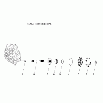 DRIVE TRAIN, MAIN GEARCASE OUTPUT SHAFT - A08CL50AA (49ATVSHAFTOUTPUT086X6)