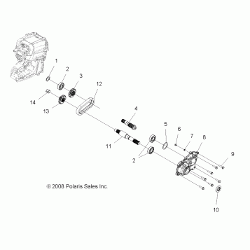 DRIVE TRAIN, MAIN GEARCASE OUTPUT SHAFT - A11CF76AA (49ATVSHAFTOUTPUT096X6)