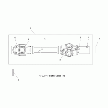 DRIVE TRAIN, FRONT PROP SHAFT (Built 9/17/07 and Before) - A08MH50AX/AZ (49ATVSHAFTPROP08SP500)