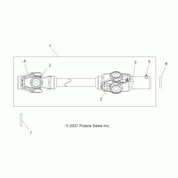 DRIVE TRAIN, FRONT PROP SHAFT - A19SJE57BH (49ATVSHAFTPROP08SP500A)