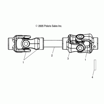 DRIVE TRAIN, REAR PROP SHAFT (Built 8/22/07 and Before) - A08MN76AF/AL/AQ/AS/AX (49ATVSHAFTPROPRR08SP800)