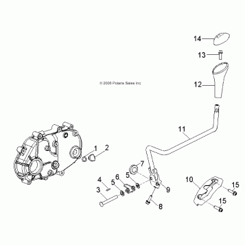 DRIVE TRAIN, TRANSMISSION SHIFT LEVER - A21YAF11B5 (49ATVSHIFT07OTLW90)
