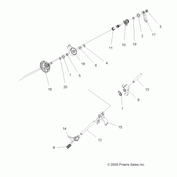 DRIVE TRAIN, MAIN GEARCASE SHIFT FORKS - A14ZN8EAB/C/I/M/P/S (49ATVSHIFT09SPXP850)
