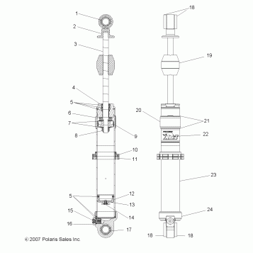 SUSPENSION, FRONT SHOCK - A08GJ52AA/AB (49ATVSHOCKFRT7043358)