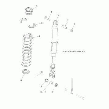 SUSPENSION, REAR SHOCK MOUNTING - A11GP52AA (49ATVSHOCKMTGOUTLAW)