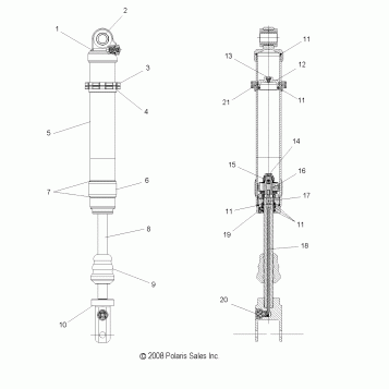 SUSPENSION, REAR SHOCK - A11GP52AA (49ATVSHOCKRR7043453)