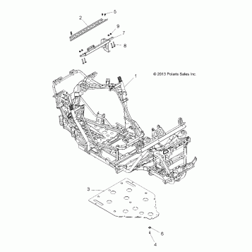 CHASSIS, MAIN FRAME AND SKID PLATE - A14BH33AJ (49ATVSKIDPLATE14325)