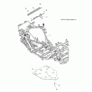 CHASSIS, MAIN FRAME AND SKID PLATE - A15DAA57AJ/AH/EAK (49ATVSKIDPLATE15325)