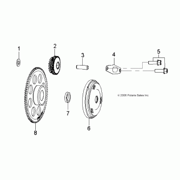 ENGINE, KICK START - A14KA05AD/AF (49ATVSTARTER207OTLW90)