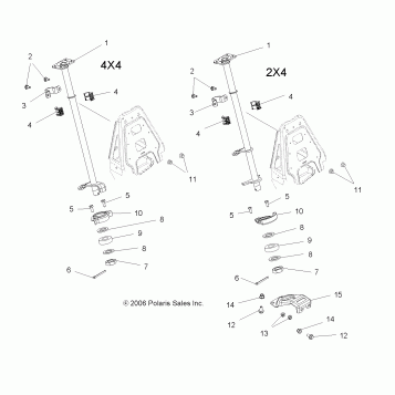 STEERING POST (Built 4/01/07 and Before) - A07LB27AA/AC/LH27AA/AB/AC/AD/AL (49ATVSTEERING07HAWK)