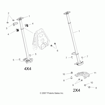 STEERING POST (Built 4/02/07 and After) - A07LB27AA/AC/LH27AA/AB/AC/AD/AL (49ATVSTEERING07HAWK2)