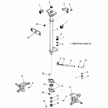 STEERING, STEERING POST and TIE RODS - A08PB20AB/AD (49ATVSTEERING08PHX)