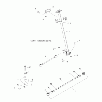 STEERING, STEERING POST - A08BG50AA (49ATVSTEERING08SCRAM)