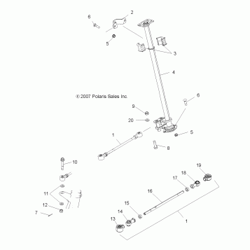 STEERING, STEERING POST - A08BA32AA (49ATVSTEERING08SCRAM2X4)