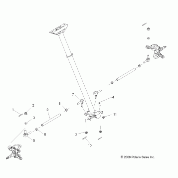 STEERING, TIE RODS and LOWER ASM. - A11GP52AA (49ATVSTEERING09OUT450)