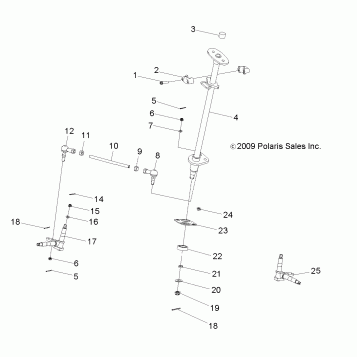 STEERING, STEERING POST and TIE ROD ASM. - A10KA09AB/AD (49ATVSTEERING10OTLW90)