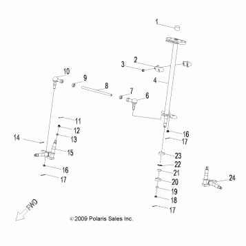 STEERING, STEERING POST and TIE ROD ASM. - A11KA05AB/AD (49ATVSTEERING10OUT50)