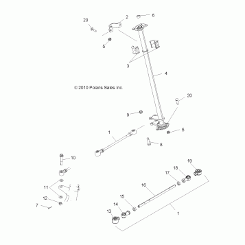 STEERING, STEERING POST - A11CF76AA (49ATVSTEERING116X6)