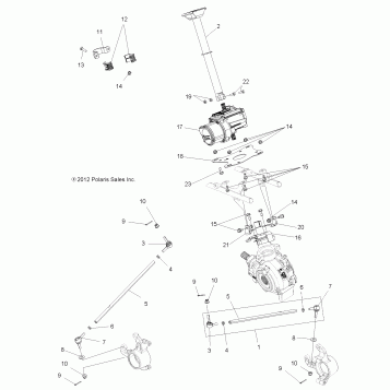 STEERING, STEERING POST ASM. - A13GH8EAK (49ATVSTEERING13850SCRAM)