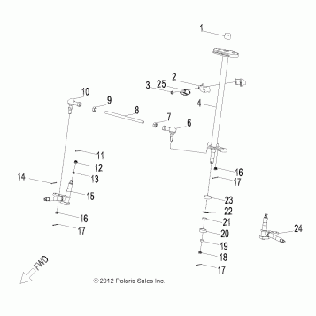 STEERING, STEERING POST and TIE ROD ASM. - A14KA05AD/AF (49ATVSTEERING13OUT50)