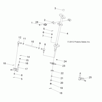STEERING, STEERING POST and TIE ROD ASM. - A21YAF11B5 (49ATVSTEERING13OUT90)