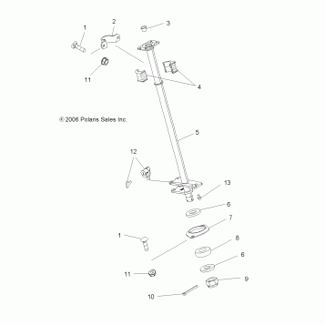 STEERING POST - A07TH50EA (49ATVSTEERINGX2QUAD)
