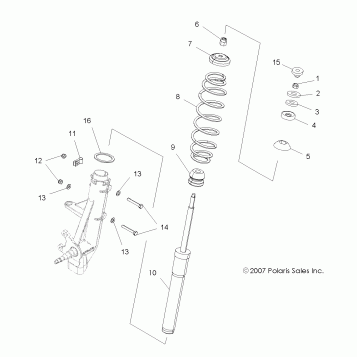 SUSPENSION, FRONT STRUT - A08BA32AA (49ATVSTRUT08TB)