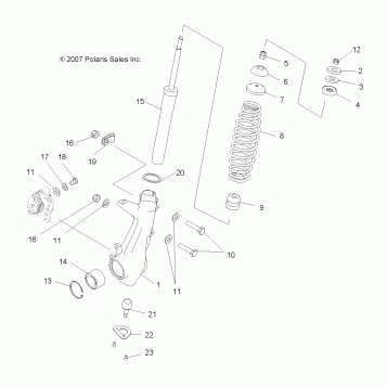 SUSPENSION, FRONT STRUT - A08DN50EA (49ATVSTRUT08X2500QUAD)