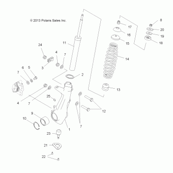 SUSPENSION, FRONT STRUT - A13MB46TH (49ATVSTRUT13SP500)