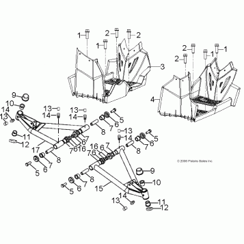 SWING ARM/FOOTREST - A07FA09AA/AB (49ATVSUSPFRT07SPRT90)