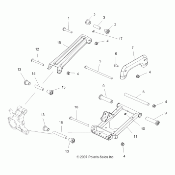 SUSPENSION, REAR - A07LB27AA/AC/LH27AA/AB/AC/AD/AL (49ATVSUSPRR07HAWK)