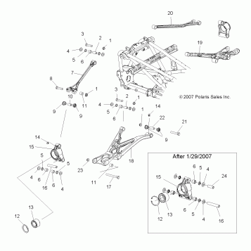 SUSPENSION, REAR - A07GP52AA/AB (49ATVSUSPRR07OTLW525)