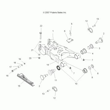 CHASSIS, SWING ARM - A08BA32AA (49ATVSWINGARM08SCRAM2X4)