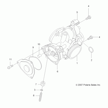 ENGINE, THROTTLE BODY - A08TN50EA (49ATVTHROTTLEBODY08X2500QUAD)