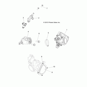 ENGINE, THROTTLE BODY AND FUEL RAIL - A14BH33AJ (49ATVTHROTTLEBODY14SP325)