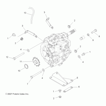 DRIVE TRAIN, MAIN GEARCASE MOUNTING - A08BA32AA (49ATVTRANMTG08TB)