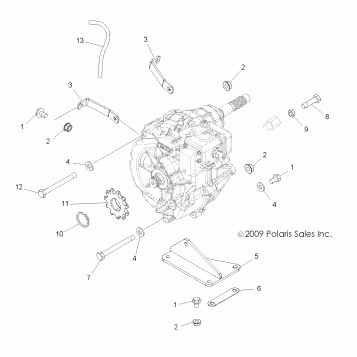 DRIVE TRAIN, MAIN GEARCASE MOUNTING - A13NA32AA (49ATVTRANMTG11TBLZR)