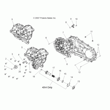 TRANSMISSION CASES - A07LB27AA/AC/LH27AA/AB/AC/AD/AL (49ATVTRANSCVR07HAWK)