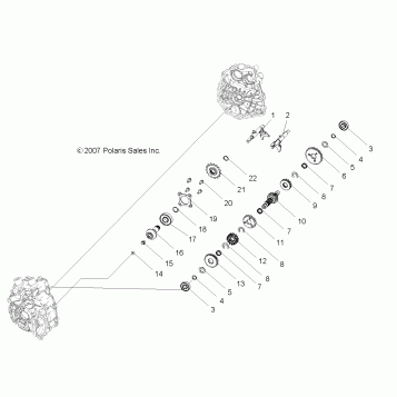 DRIVE TRAIN MAIN GEARCASE INTERNALS - A08CL50AA (49ATVTRANSINTL)