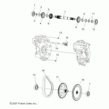 DRIVE TRAIN, MAIN GEARCASE INTERNAL - A08BA32AA (49ATVTRANSINTL08SCRAM2X4)