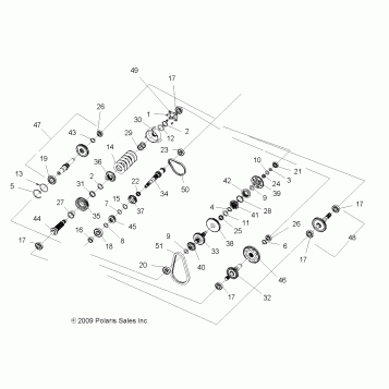DRIVE TRAIN, MAIN GEARCASE INTERNALS - A10DX55AL/AF (49ATVTRANSINTL10SPXP850)