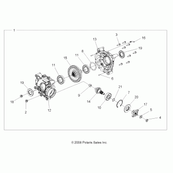DRIVE TRAIN, REAR GEARCASE INTERNALS (Built 12/02/08 and After) - A09ZN85/8X ALL OPTIONS (49ATVTRANSINTL1332752)