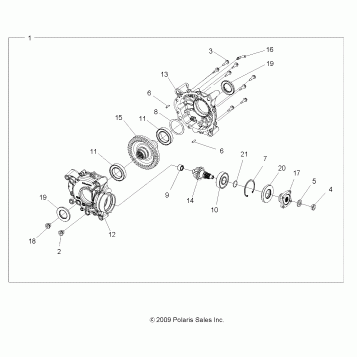 DRIVE TRAIN, REAR GEARCASE INTERNALS - A14ZN8EAB/C/I/M/P/S (49ATVTRANSINTL1332802)